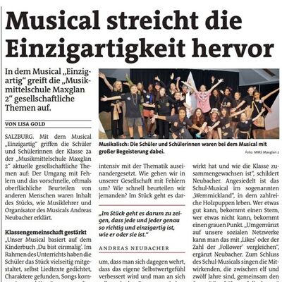 Rückblick: Musical "einzigartig"